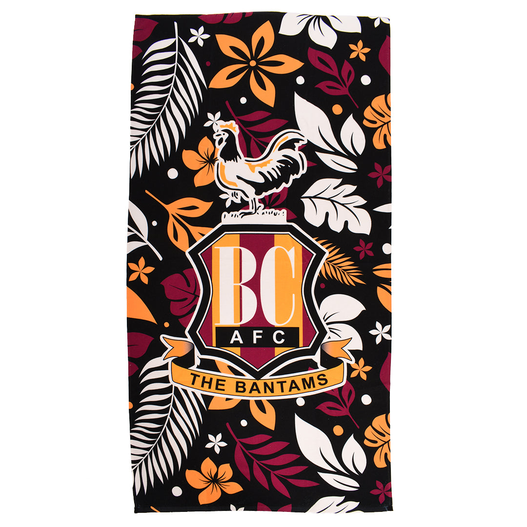 Hawaiian Summer Beach Towel Black