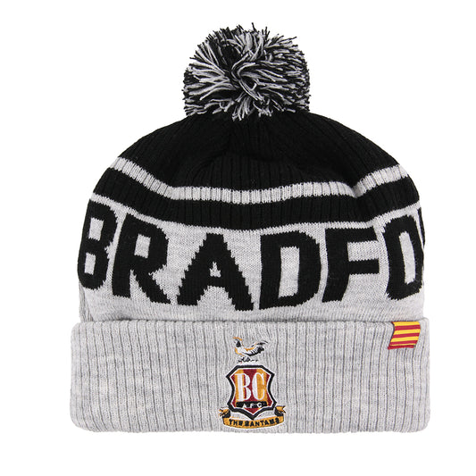 BCAFC Club Text Bobble Hat Grey