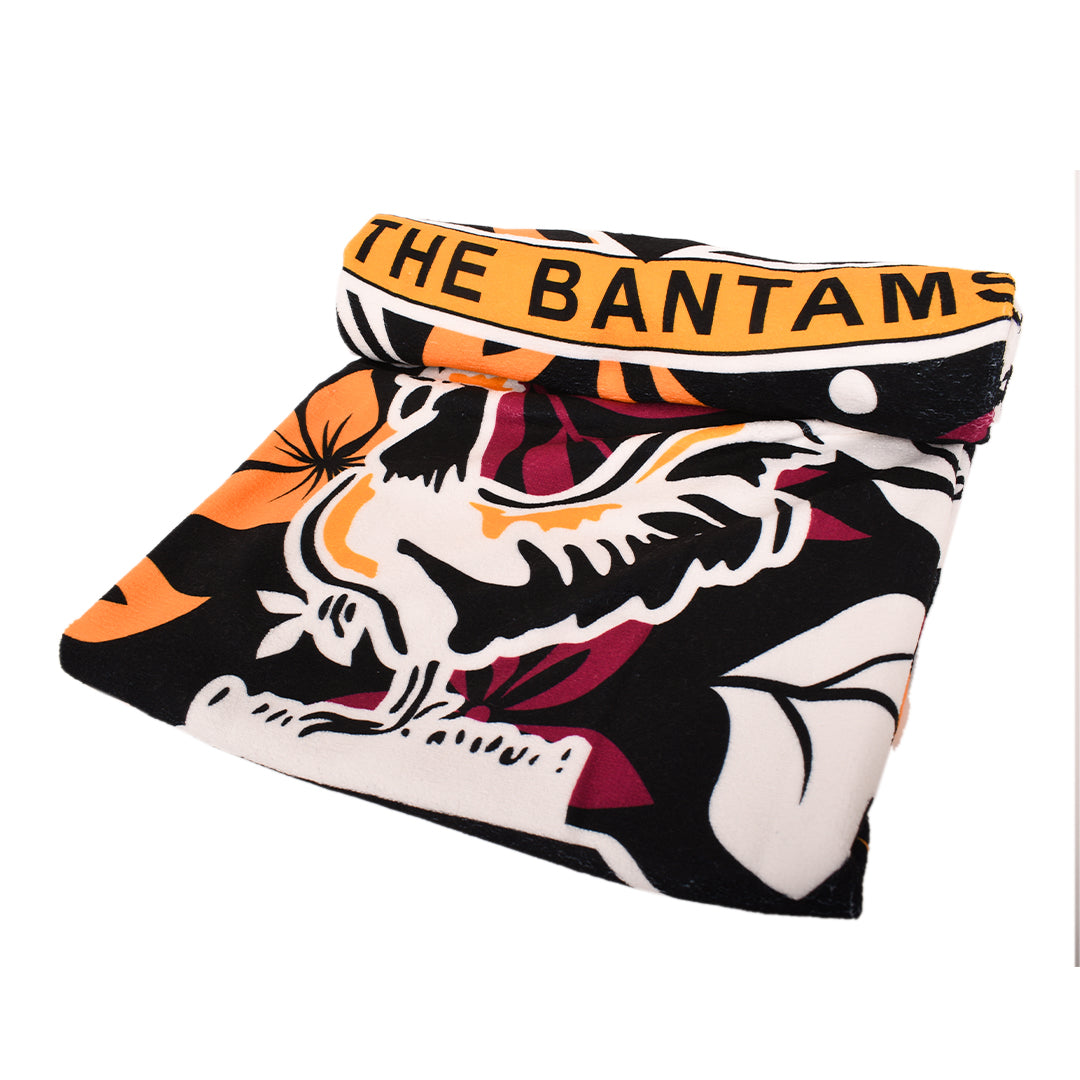 Hawaiian Summer Beach Towel Black