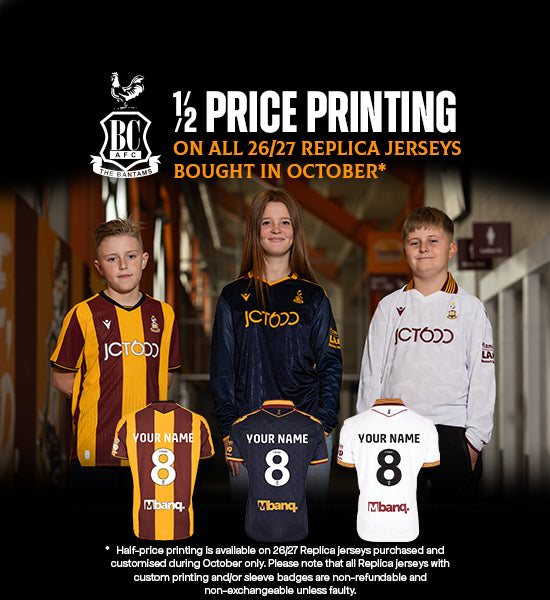 Bradford City AFC - October Shirt Printing Special