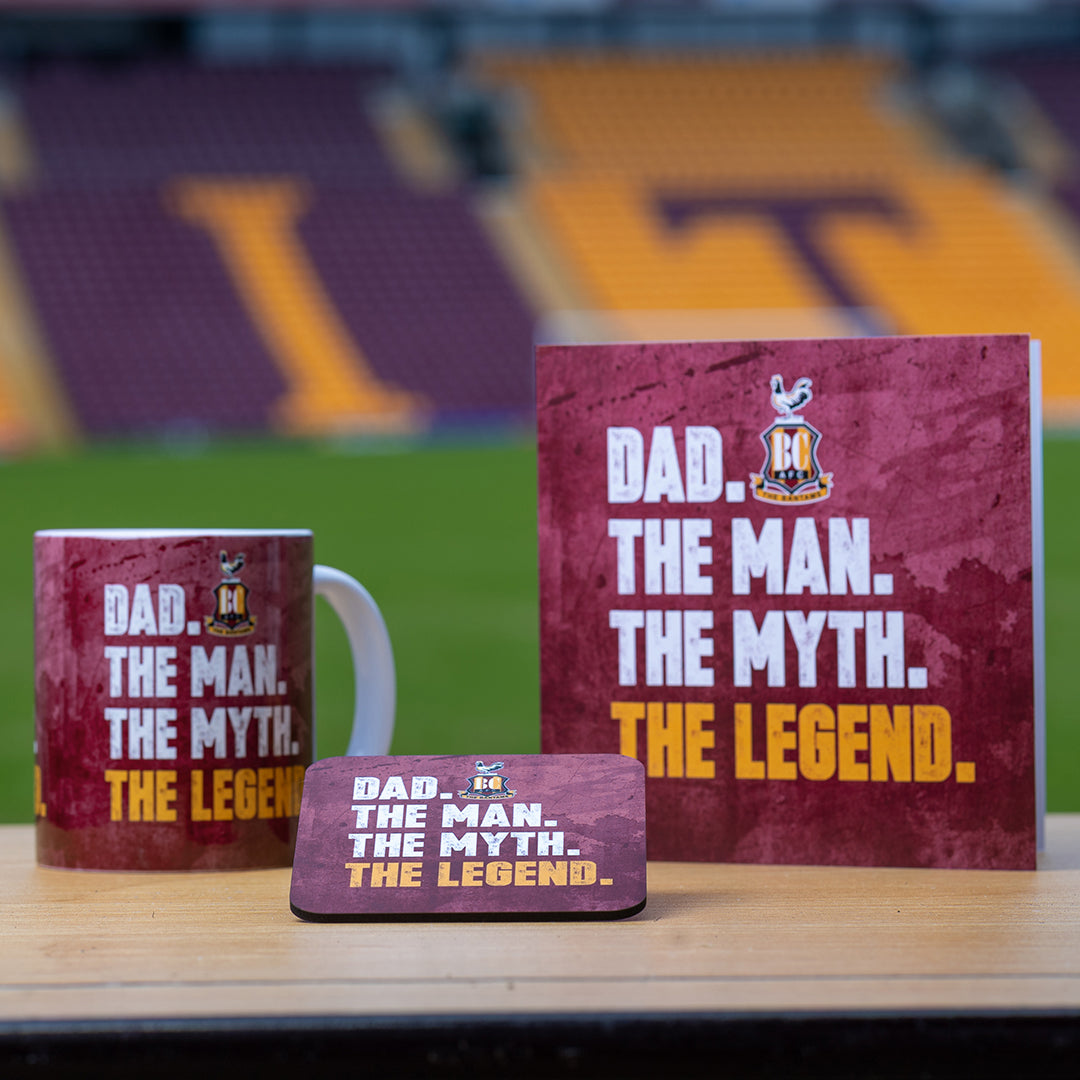 BCAFC 'DAD. THE MAN. THE MYTH. THE LEGEND.' Card, Mug, and Coaster Set
