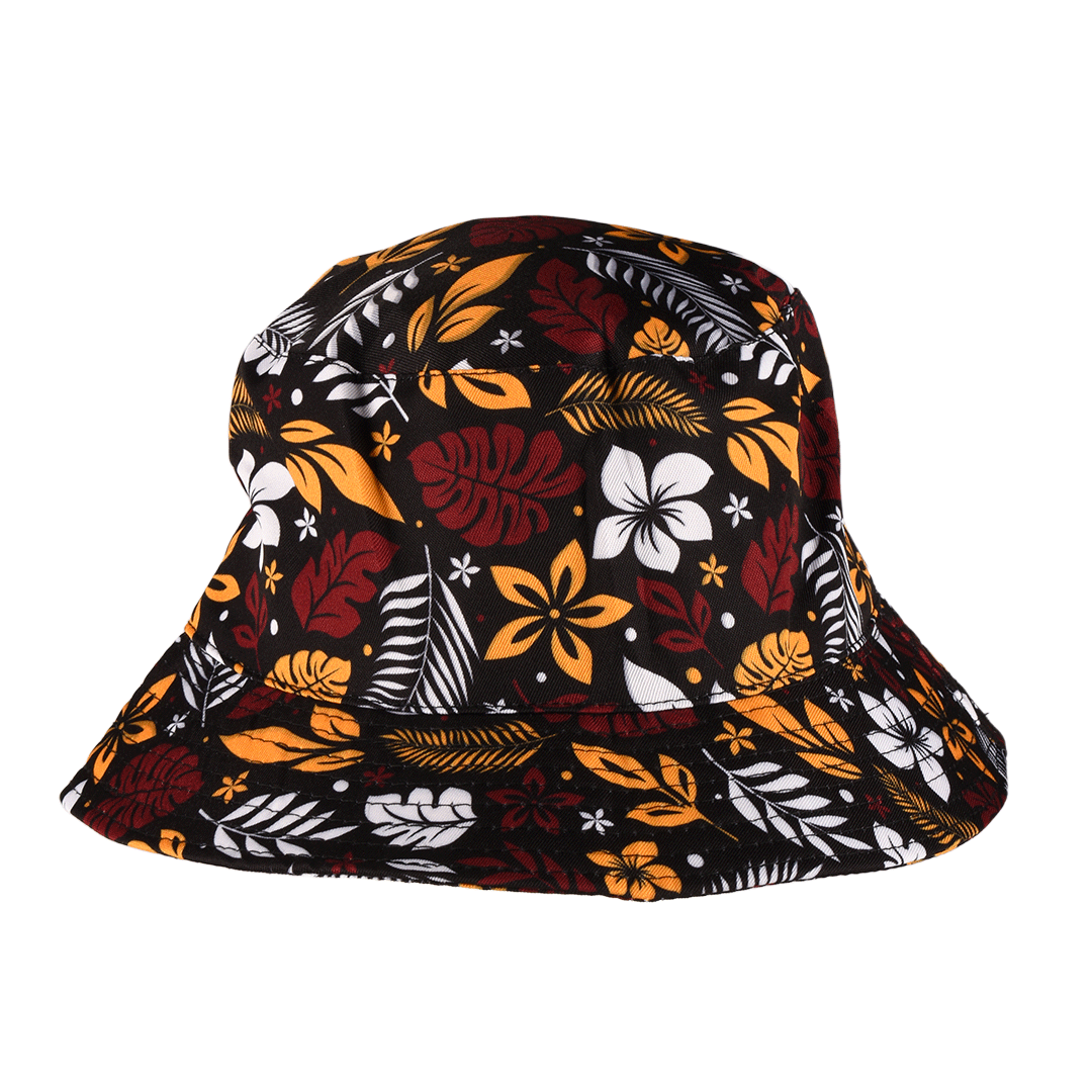 Hawaiian Summer Bucket Hat Black