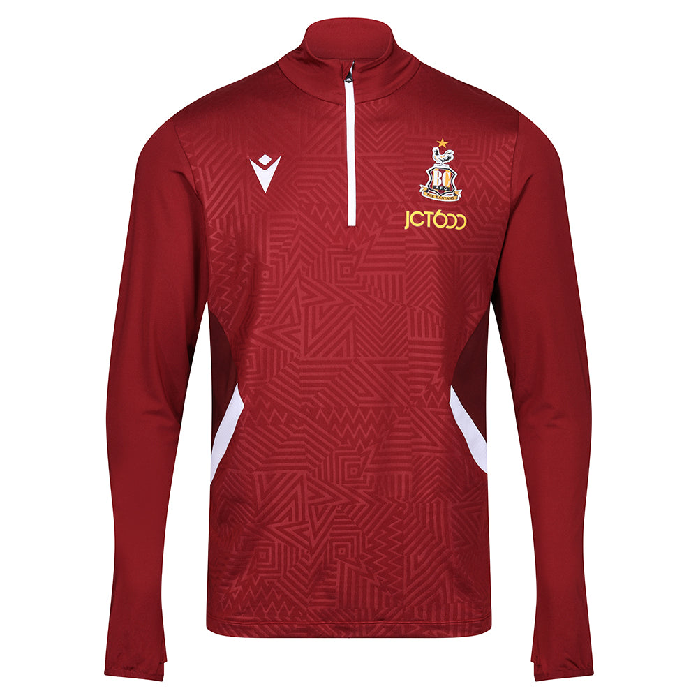 Jnr 23/24 BCAFC Pre-Match 1/4 Zip Top Claret|White