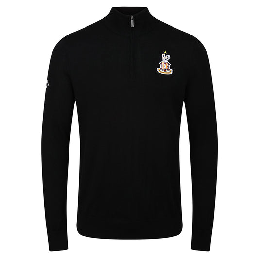 BCAFC 1/4 Zip Merino Sweater Black Onyx