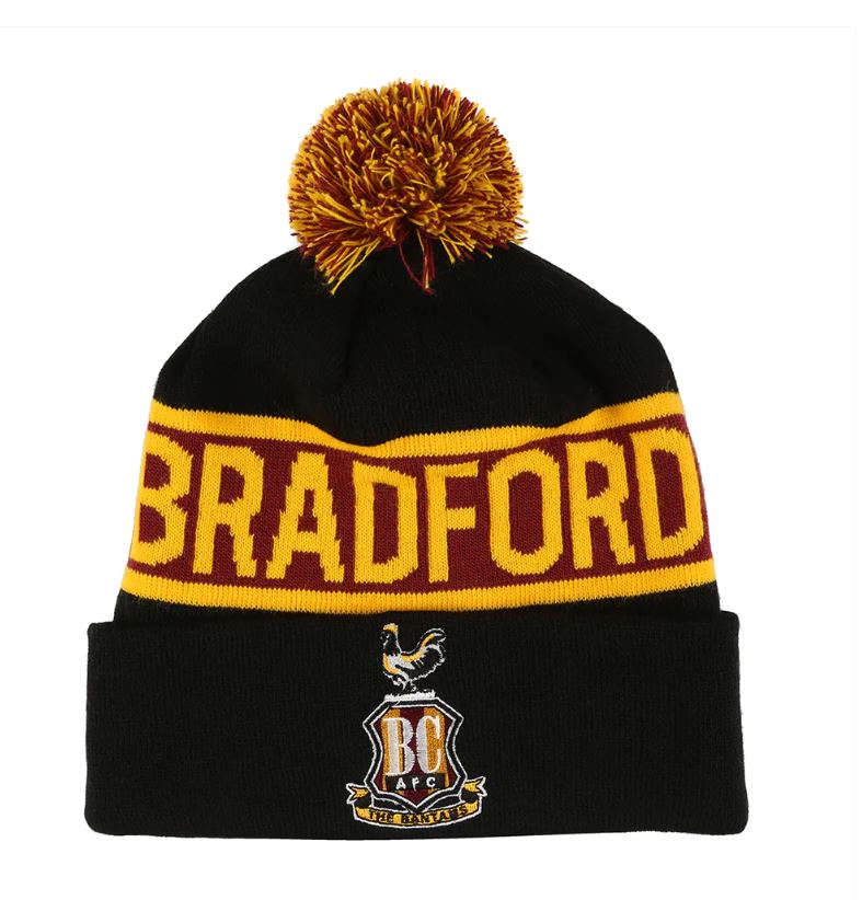 Bradford Text Bobble Hat Black