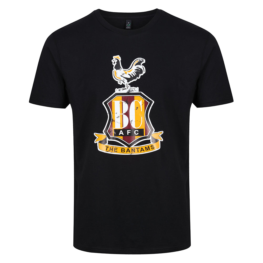 Distressed Crest T-Shirt Black