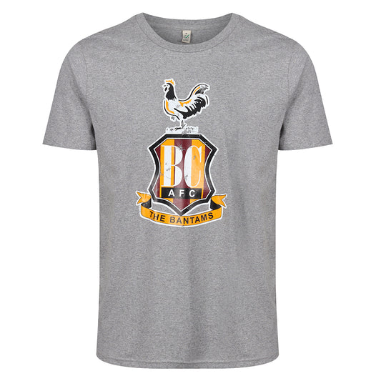 Distressed Crest T-Shirt Melange Grey